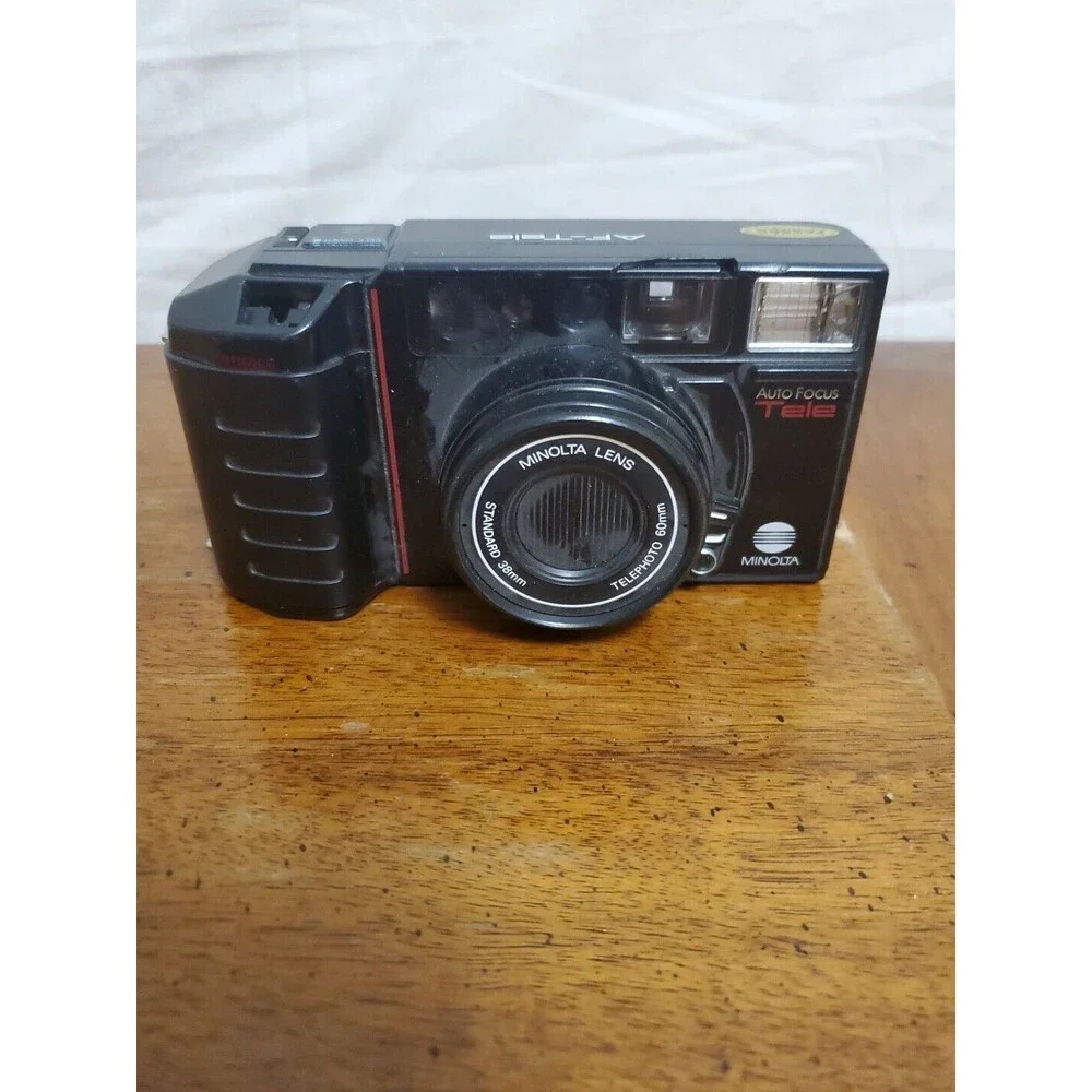 Minolta AF Tele Film Camera Untested Point Shoot 38mm/60mm Timer Missing Shutter